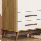 Guarda Roupa 3 Pts E 2gavetas Q Encanto Retrô Freijó Toq Bran