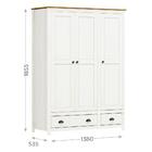 Guarda Roupa 3p 2g Madeira Maciça 136 Cm 9104 Milani Store