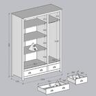 Guarda Roupa 3p 2g Madeira Maciça 136 Cm 9104 Milani Store