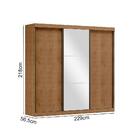 Guarda Roupa 3p Correr Espelho Madeira Maciça 229 Cm 1451 Mil