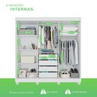 Guarda-roupa 4 Gavetas 3 Portas De Correr Com Pés Porto Branco