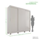 Guarda-roupa 4 Gavetas 3 Portas De Correr Com Pés Porto Branco