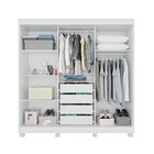 Guarda-roupa 4 Gavetas 3 Portas De Correr Com Pés Porto Branco