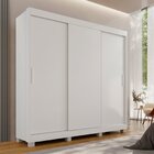 Guarda-roupa 4 Gavetas 3 Portas De Correr Com Pés Porto Branco