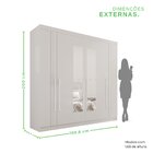 Guarda-roupa 4 Gavetas 6 Portas Com Espelho Lisboa Branco