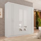 Guarda-roupa 4 Gavetas 6 Portas Com Espelho Lisboa Branco