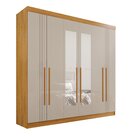 Guarda-roupa 4 Gavetas 6 Portas Com Espelho Lisboa Cinamomo /