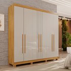 Guarda-roupa 4 Gavetas 6 Portas Com Pés Lisboa Cinamomo / Off