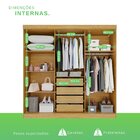 Guarda-roupa 4 Gavetas 6 Portas Lisboa Cinamomo / Off White