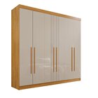 Guarda-roupa 4 Gavetas 6 Portas Lisboa Cinamomo / Off White