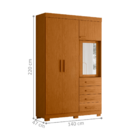 Guarda Roupa 4 Gavetas Com Espelho Ivaí Cinamomo