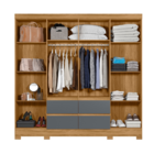 Guarda Roupa 4 Gavetas Lima Freijó Cinza