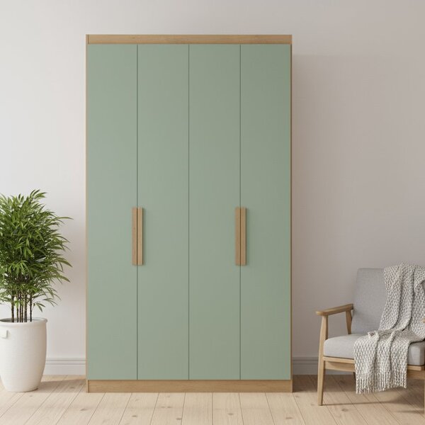 Guarda-roupa 4 Portas 120cm X 220cm Milan Capuccino/menta