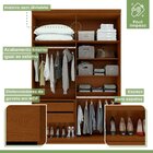 Guarda-roupa 4 Portas 2 Gavetas 100% Mdf Alonzo Com Espelho