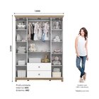 Guarda-roupa 4 Portas 2 Gavetas Aconchego Branco/jequitibá Hp
