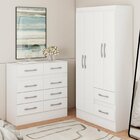 Guarda-roupa 4 Portas 2 Gavetas Com Cômoda 8 Gavetas Branco