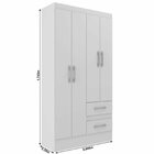 Guarda-roupa 4 Portas 2 Gavetas Com Cômoda 8 Gavetas Branco