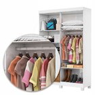 Guarda-roupa 4 Portas 2 Gavetas Com Pés Genova Cinamomo/branco