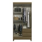 Guarda Roupa 4 Portas 2 Gavetas Com Pés Jequitibá