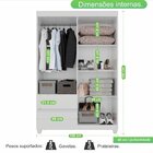 Guarda-roupa 4 Portas 2 Gavetas Dubai Plus Branco Neve