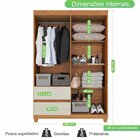Guarda-roupa 4 Portas 2 Gavetas Dubai Plus Cinamomo/off-white
