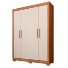 Guarda-roupa 4 Portas 2 Gavetas Eden Freijó/off White