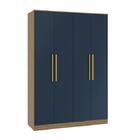 Guarda-roupa 4 Portas 2 Gavetas Kappesberg Adapt Nogueira/azu