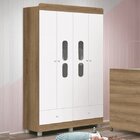 Guarda-roupa 4 Portas 2 Gavetas Katatau  Branco/mezzo