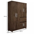 Guarda-roupa 4 Portas 2 Gavetas Master Imop Móveis Wengue Nat
