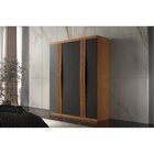 Guarda-roupa 4 Portas 2 Gavetas Mdf London  Grafite/naturalle