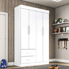 Guarda-roupa 4 Portas 2 Gavetas New Verona Salleto Branco