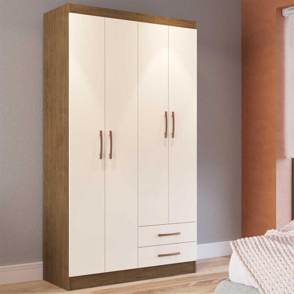 Guarda-roupa 4 Portas 2 Gavetas Pádua Multimóveis Vcr4152 | Leroy Merlin