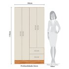 Guarda-roupa 4 Portas 2 Gavetas Panamá Cinamomo/off White