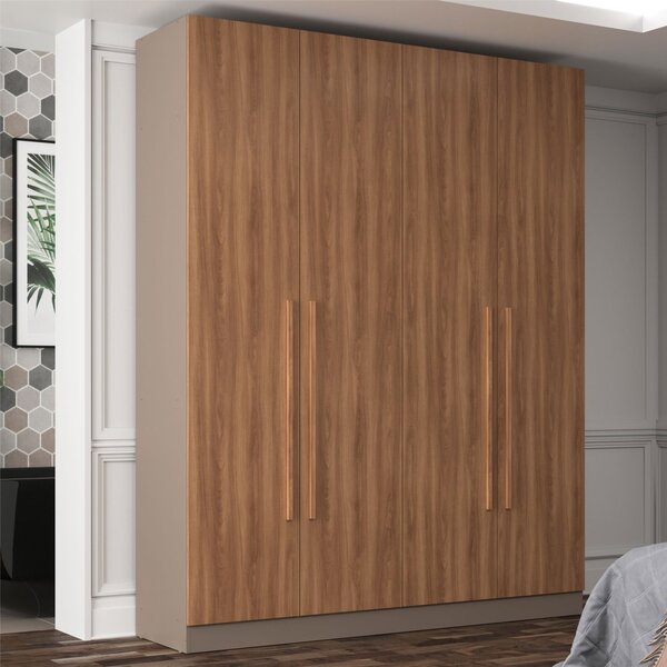 Guarda Roupa 4 Portas 2 Gavetas San Diego  Damasco/nogal Manc