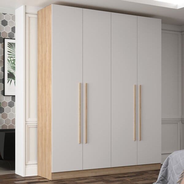 Guarda Roupa 4 Portas 2 Gavetas San Diego Aveiro Oak/cinza Urbano