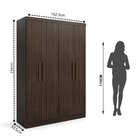 Guarda Roupa 4 Portas 2 Gavetas Supreme Capuccino