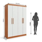 Guarda Roupa 4 Portas 2 Gavetas Supreme Freijó/off White