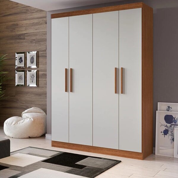 Guarda Roupa 4 Portas 2 Gavetas Supreme Freijó/off White