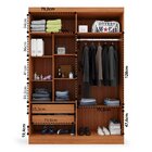 Guarda Roupa 4 Portas 2 Gavetas Supreme Freijó/off White