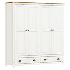 Guarda-roupa 4 Portas 2 Gavetas Topázio 100% Madeira Maciça B