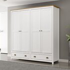 Guarda-roupa 4 Portas 2 Gavetas Topázio 100% Madeira Maciça B