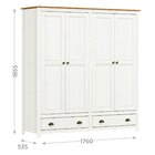 Guarda-roupa 4 Portas 2 Gavetas Topázio 100% Madeira Maciça B