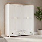 Guarda-roupa 4 Portas 2 Gavetas Topázio 100% Madeira Maciça B