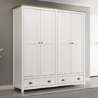 Guarda-roupa 4 Portas 2 Gavetas Topázio Branco/freijó Madeira