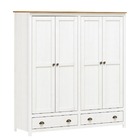 Guarda-roupa 4 Portas 2 Gavetas Topázio Branco/freijó Madeira