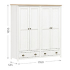 Guarda-roupa 4 Portas 2 Gavetas Topázio Branco/freijó Madeira