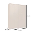 Guarda Roupa 4 Portas 2 Gavetas Viena Branco Camas Fênix Bran