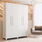 Guarda Roupa 4 Portas 2 Gavetas Viena Branco Camas Fênix Bran