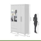 Guarda-roupa 4 Portas 2 Gavetas Zeus Com Espelho E Com Pés Br