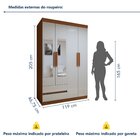 Guarda-roupa 4 Portas 2 Gavetas Zeus Com Espelho Frassino/off